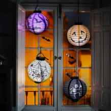 6x Halloween Papierlaternen Set - Kürbis Lampions In 3 Größen Für Party Dekoration