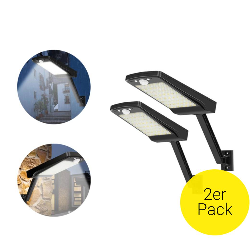 2 Stück Solar LED Wandleuchte Mit Bewegungssensor – Clip-on, Für Camping, Zelt, Garten