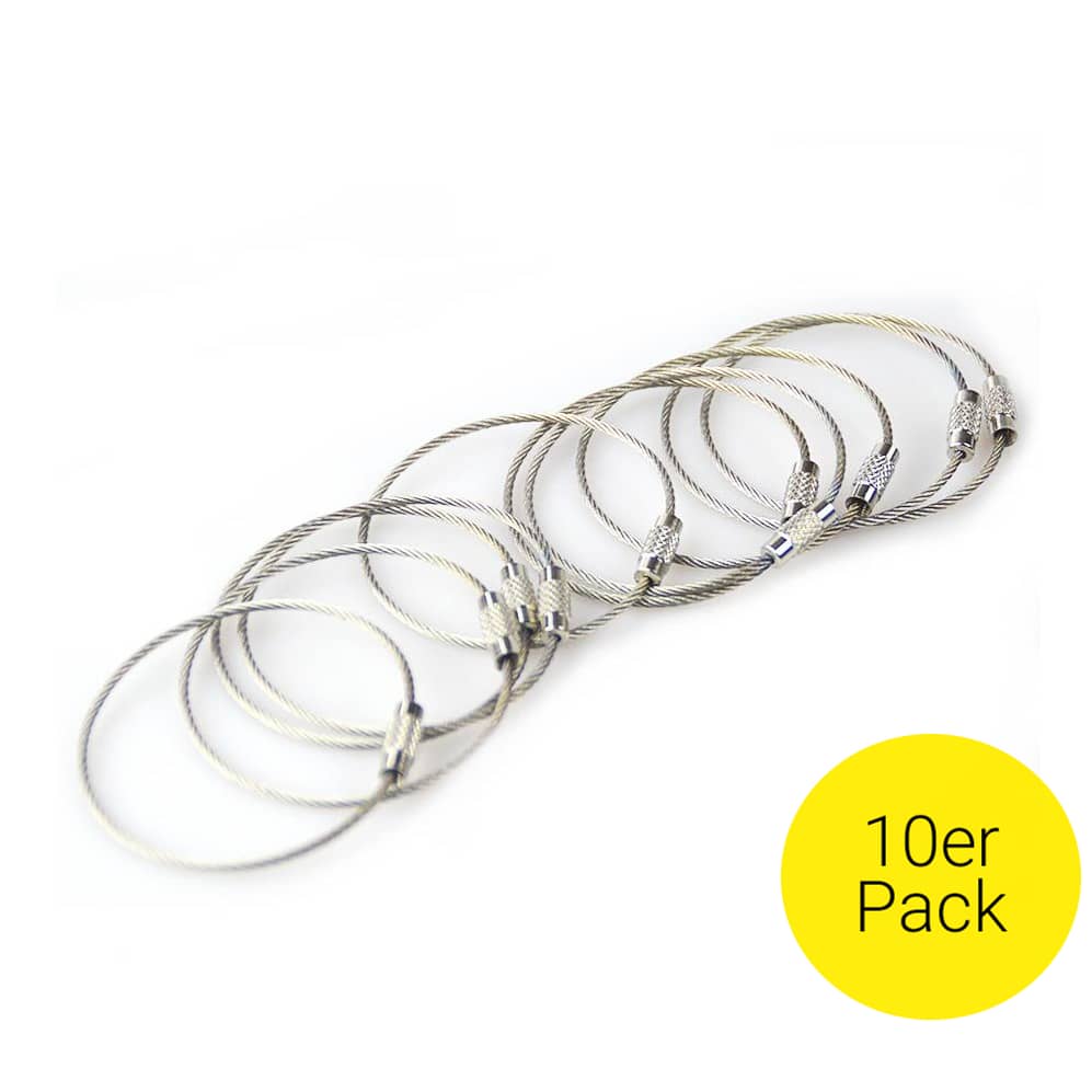 Edelstahl Draht Schlüsselbund 15 Cm - Flexibler Kabelanhänger Für Schlüssel, Gepäck, Outdoor