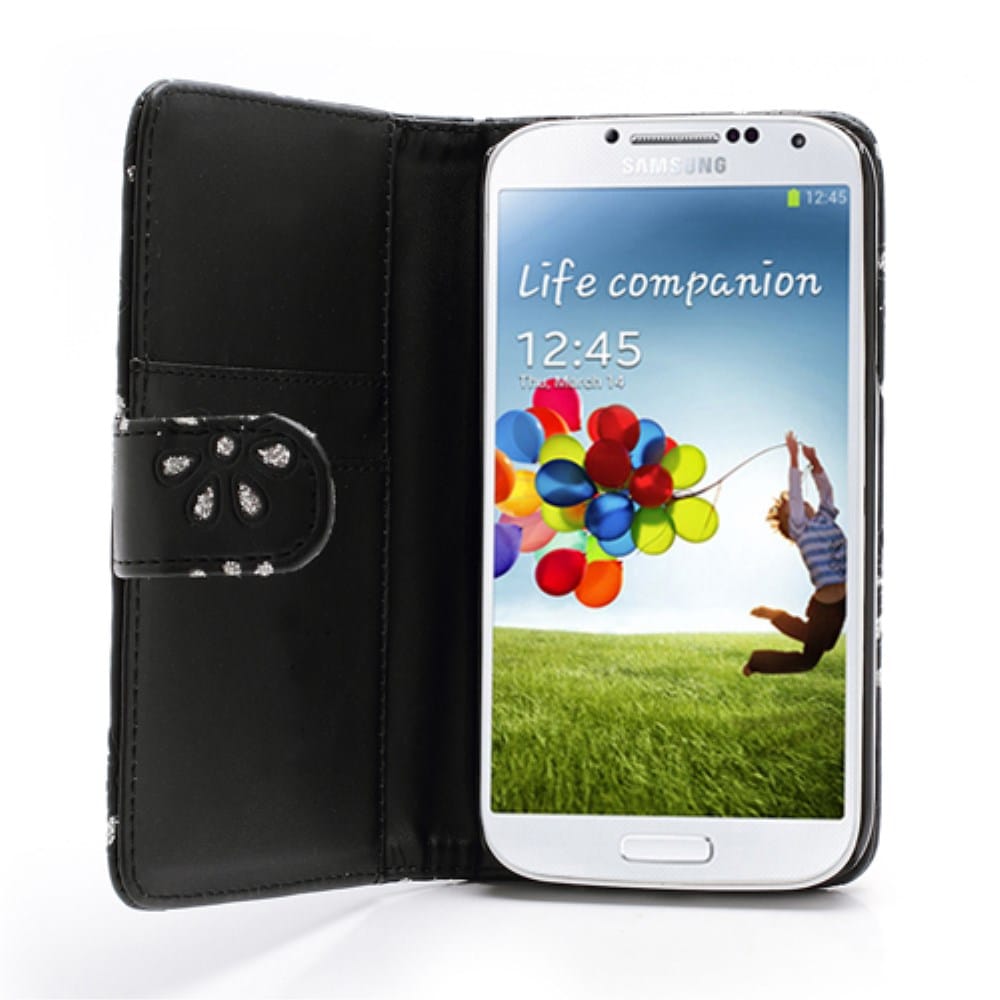 Samsung Galaxy S4 Glitzer Leder Flipcase Schwarz Jetzt online individuelle galaxy s4 hülle selbst gestalten! samsung galaxy s4 glitzer leder