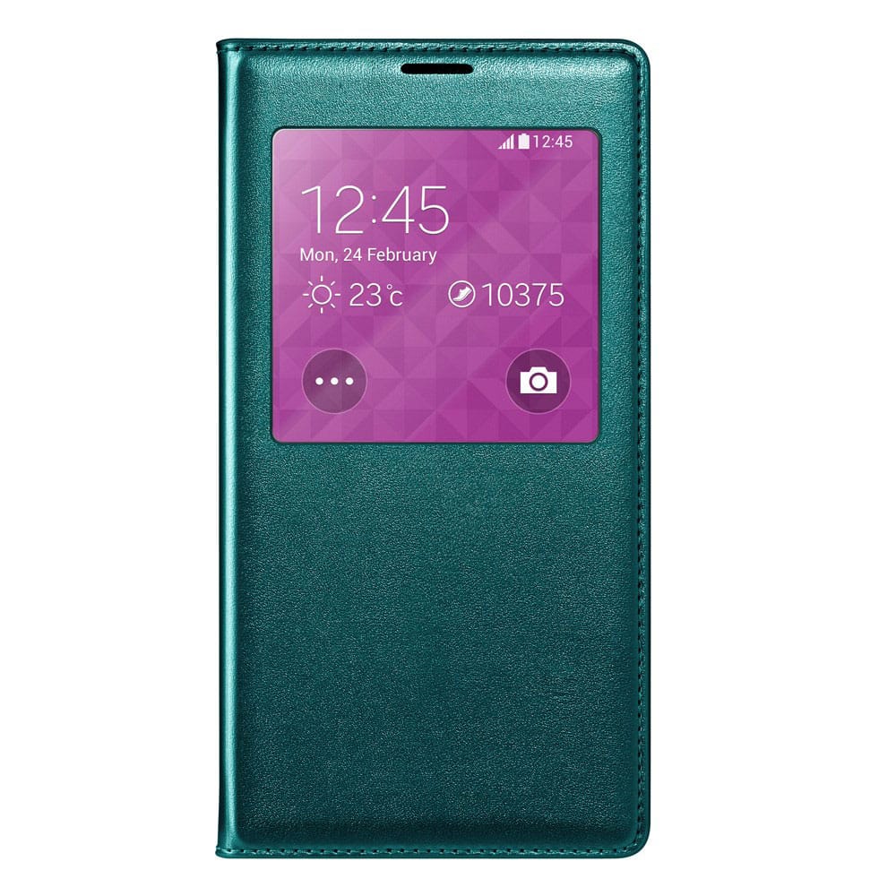 Galaxy S5 S View Leder Hulle Backcover Grun