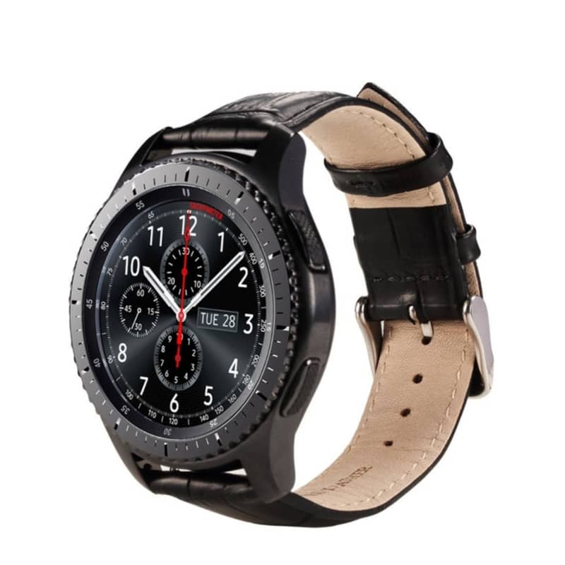 Galaxy Watch 46mm / S3 Ersatz Armband Kroko Schwarz