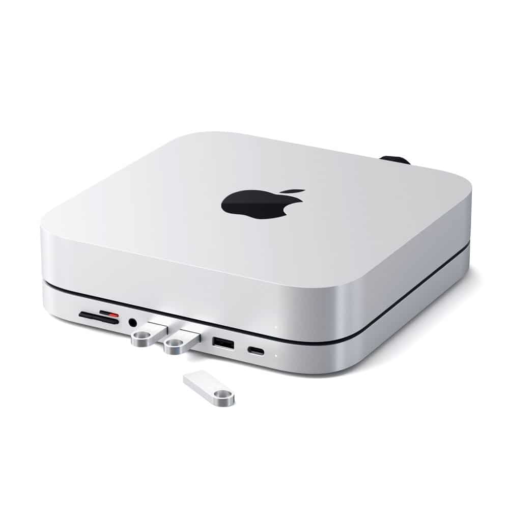 Satechi USB C Aluminium Stand Hub für Mac Mini Silber