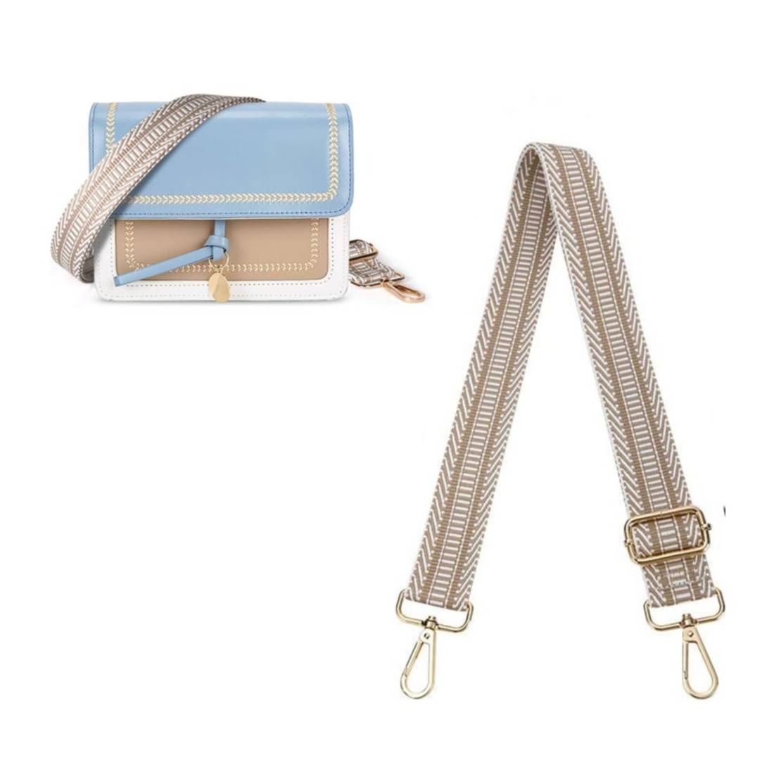 PATIKIL Taschenkette – 37 Cm Schultergurt Aus Acryl, Zum DIY-Aufrüsten Von Handtaschen, Weiß-Braun