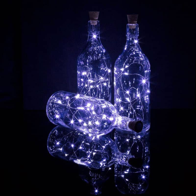 Solar Flaschenlicht 20-LED´s Korken Look Weiss