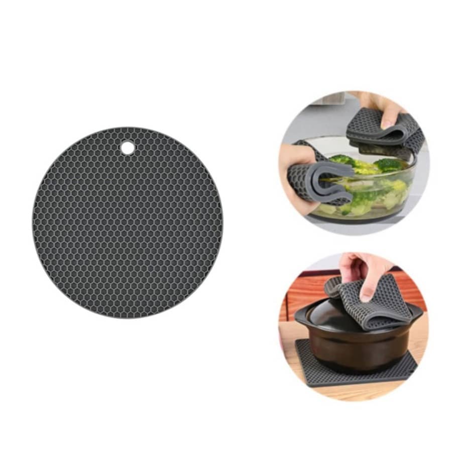 6er Set Silikon-Untersetzer Schwarz – Hitzebeständig Bis 230°C, Rutschfest, Spülmaschinenfest