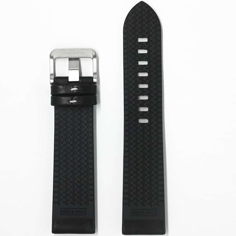 Samsung by Strap Studio Galaxy Watch 46mm Gear S3 Classic S3 Frontier Novonappa Hybrid Echtleder Armband 22mm Schwarz