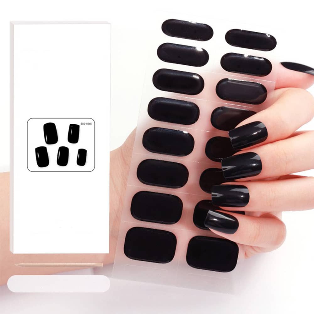 10 Nagel-Display-Tips – Schwarz, Für Nagellack-Präsentation & Übung