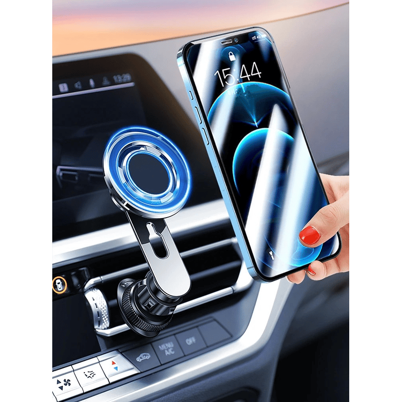 Magnetische Auto KFZ Smartphone Halterung Silber