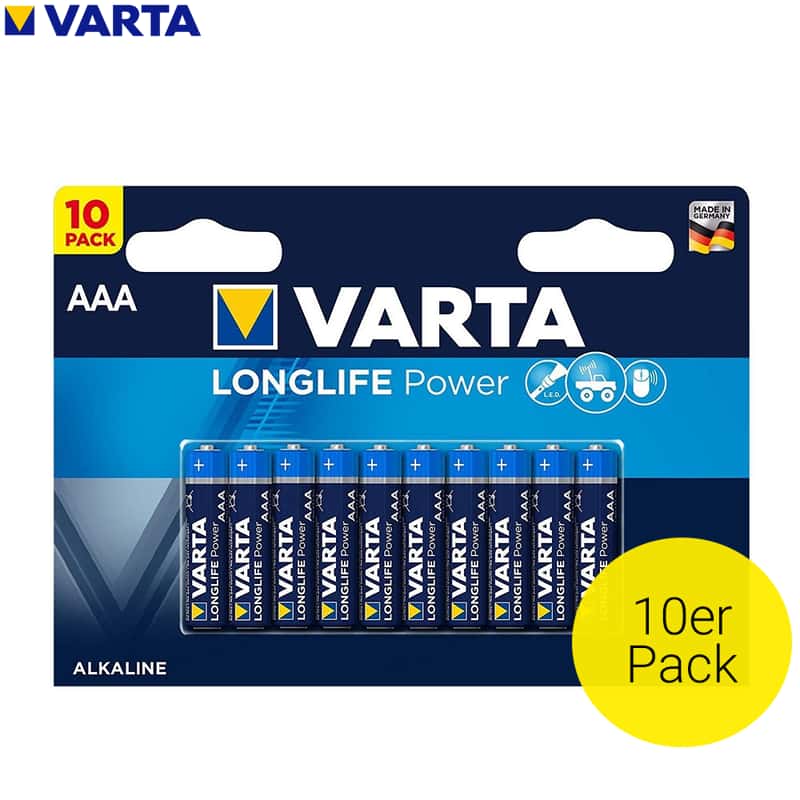 3x VARTA Longlife Power Alkaline Batterien AAA Micro LR03 4903 10er Blister 