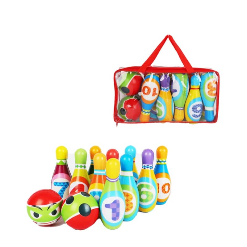 Jeu De Bowling Enfants 10 Quilles + 2 Balles – Plastique Coloré, Intérieur/Extérieur, Motricité Et Coordination, Dès 3 Ans