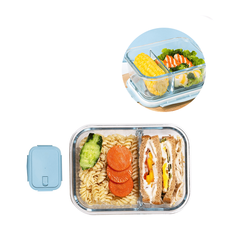 Glas Frischhalte Dose Auslaufsichere Lunch Box Blau