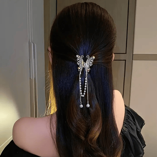 Bodhi2000 Haarklammer Kronenform – Mit Strass, Kunststoff, Schwarz, Ca. 11 Cm, Für Dicke Haare