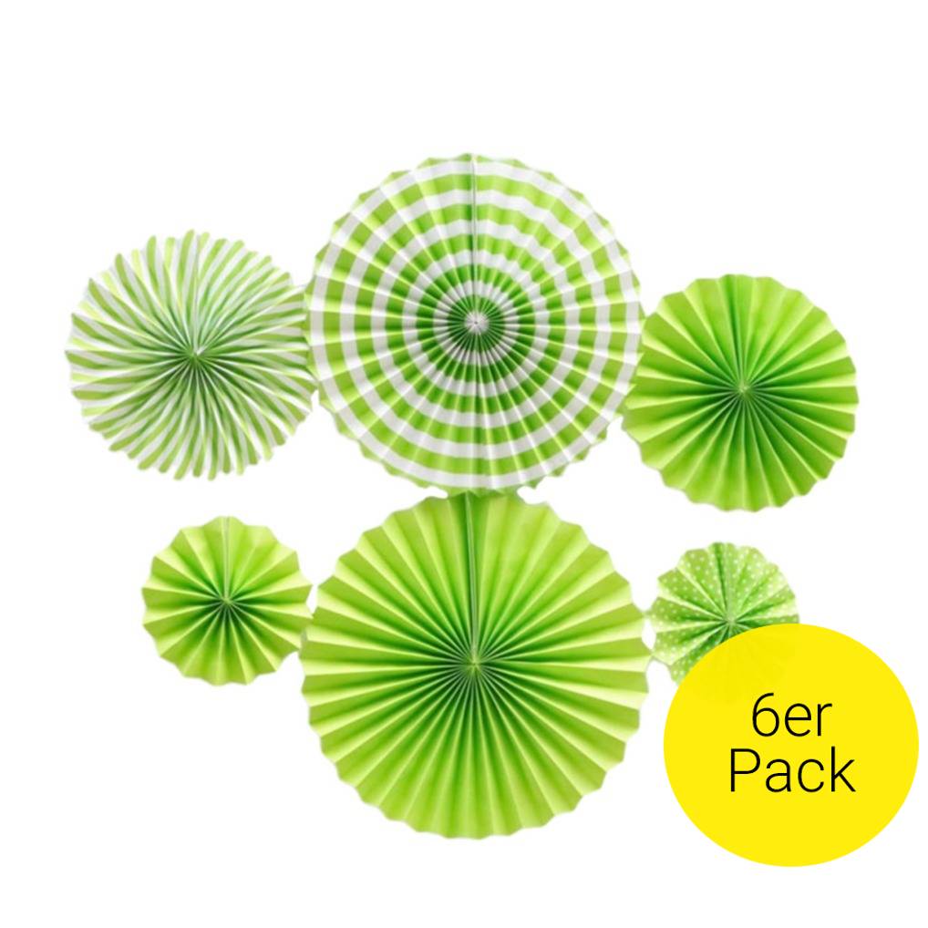 NET TOYS Papier-Dekofächer – 5 Stück, 15,2 Cm Durchmesser, Grün, Für Partydeko, Karneval & Mottoparty