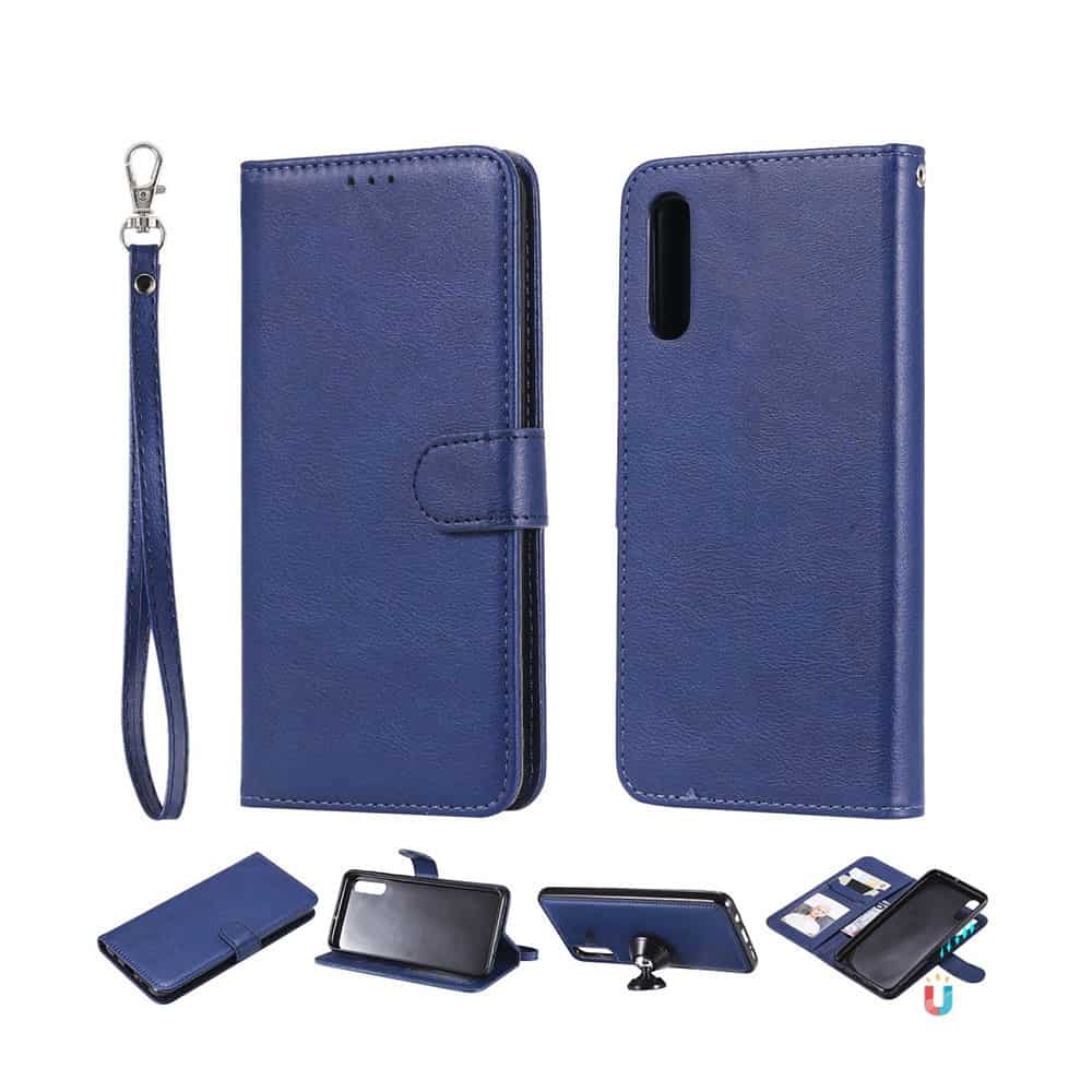 Samsung Galaxy A30 A20 Leder Tasche Hülle Blau