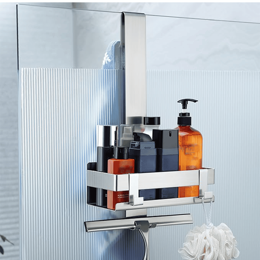 eckablage bad edelstahl-duschkorb gebürstet - praktische ablage