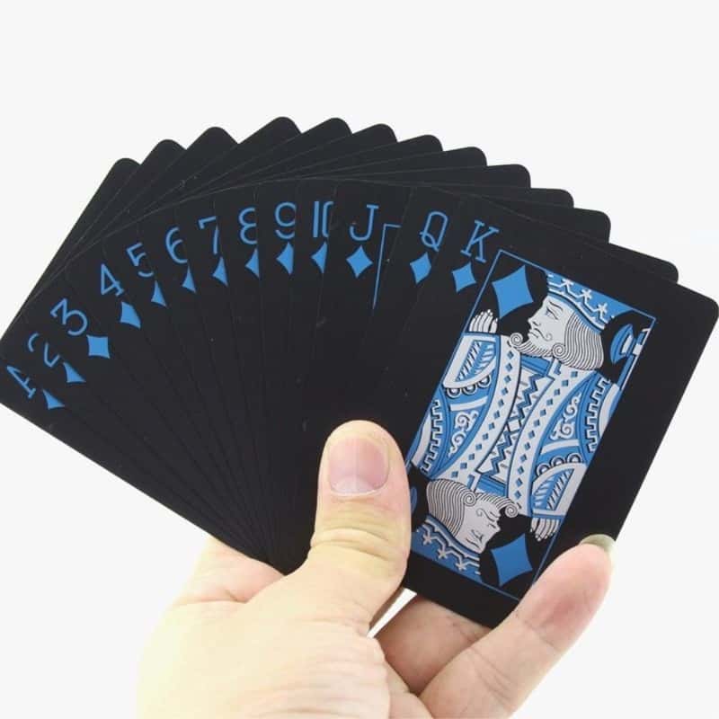 Plastik Pokerkarten Spielkarten Poker Kartendeck schwarz wasserfest mit Joker 