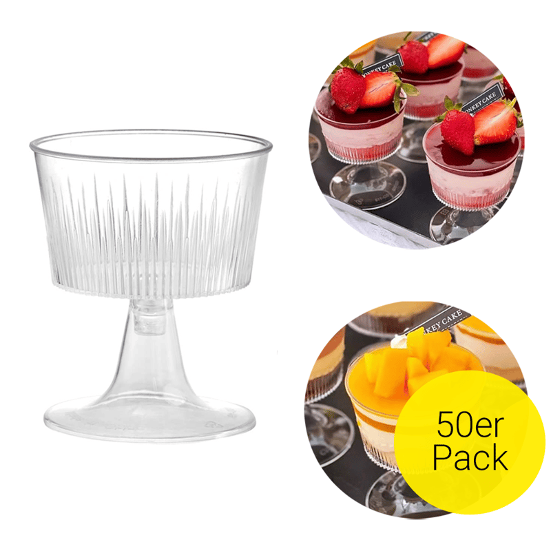 50er Set Einweg Mini Dessert Becher Party Geschirr