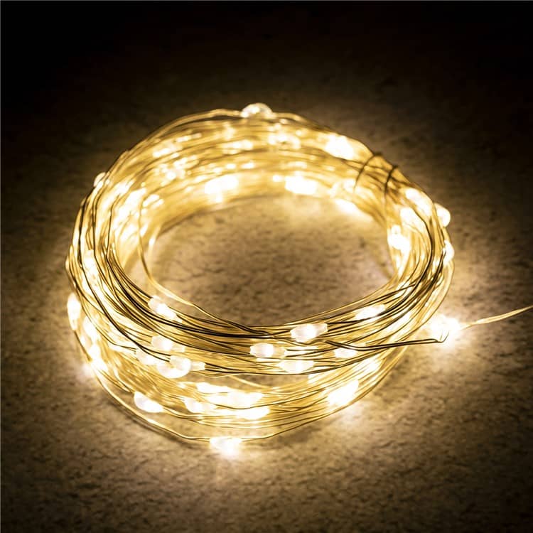 Mini Draht Lichterkette 100-LEDs 10 Meter Warmweiss