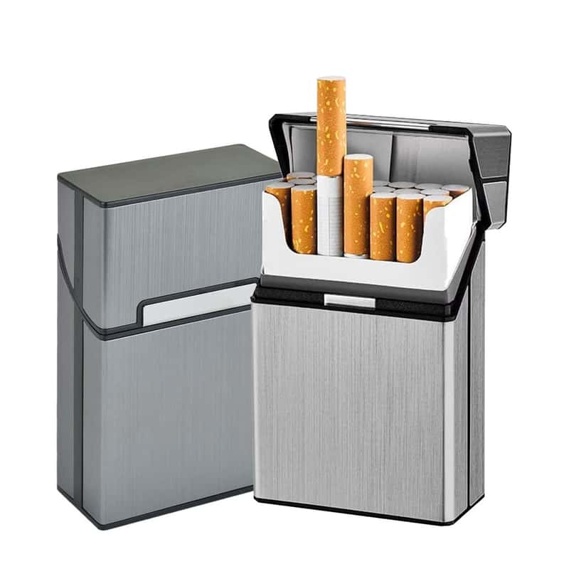 Alu Box Zigarettenschachteln Magnet Deckel Spiegel Grau